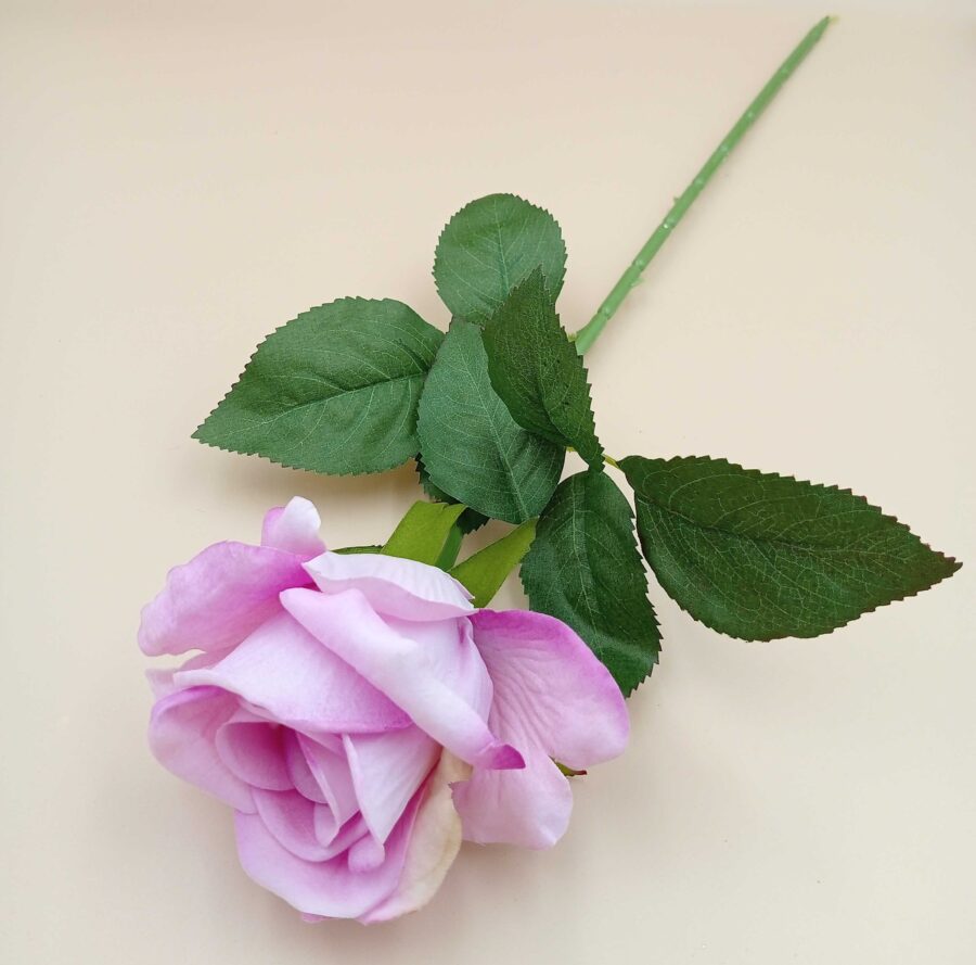 Róża pojedyncza kwiat sztuczny kolor lila