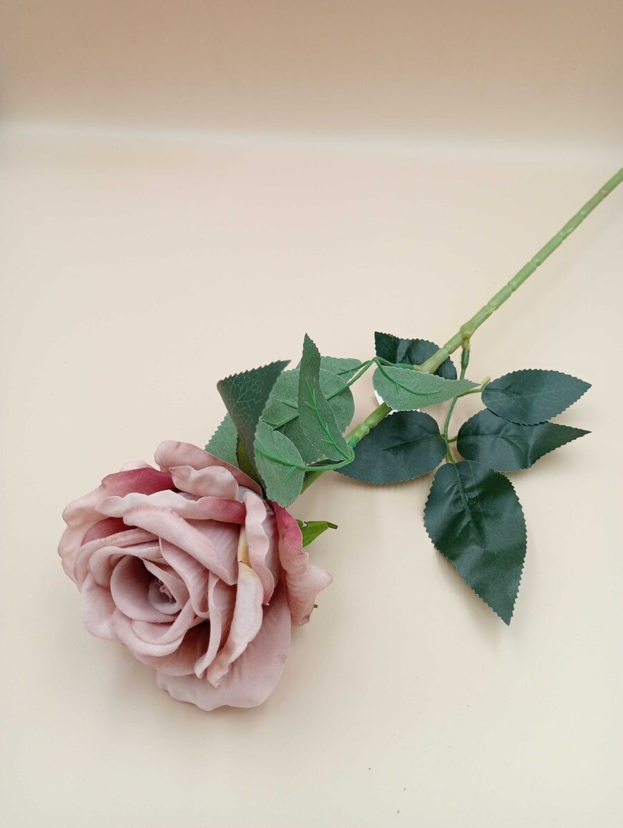 Kwiat sztuczny róża pudrowy róż